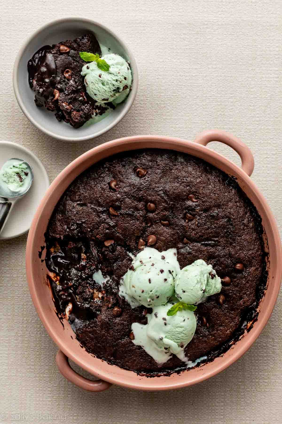 molten chocolate cobbler.