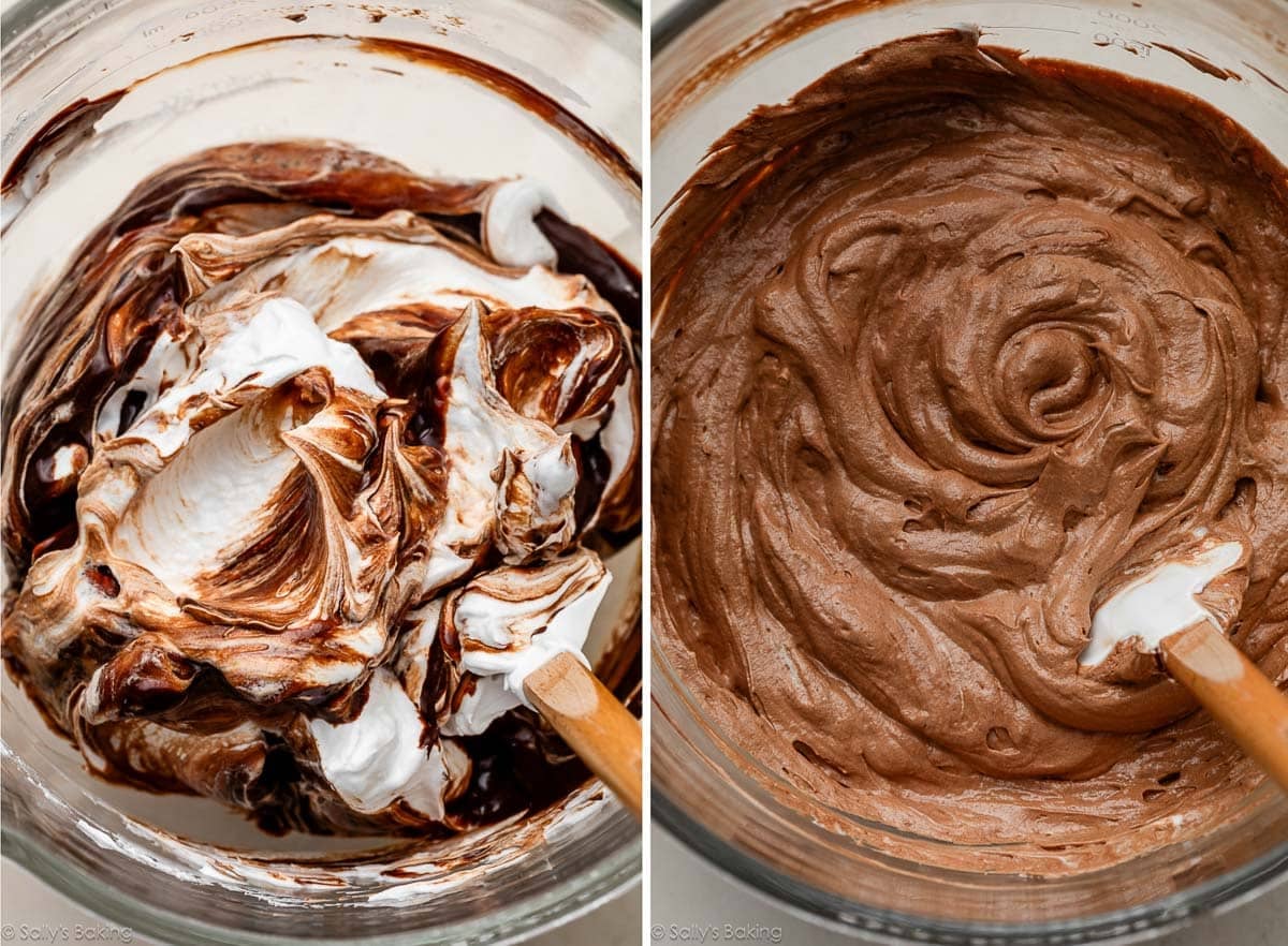 egg white and chocolate mixture.