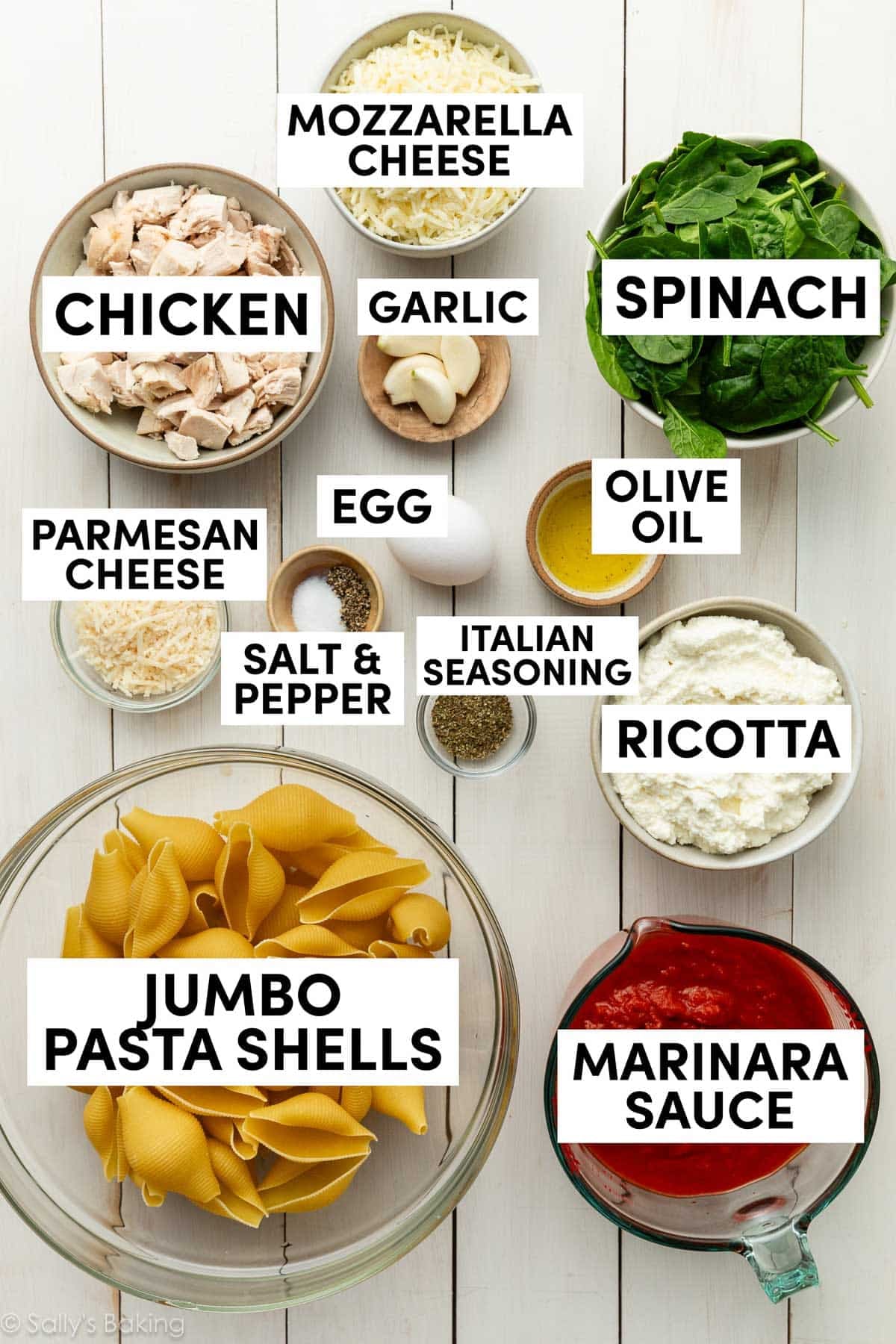 ingredients in bowls.