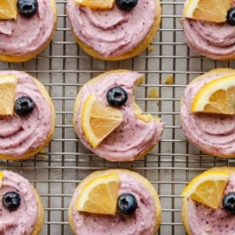 frosted lemon blueberry cookies.